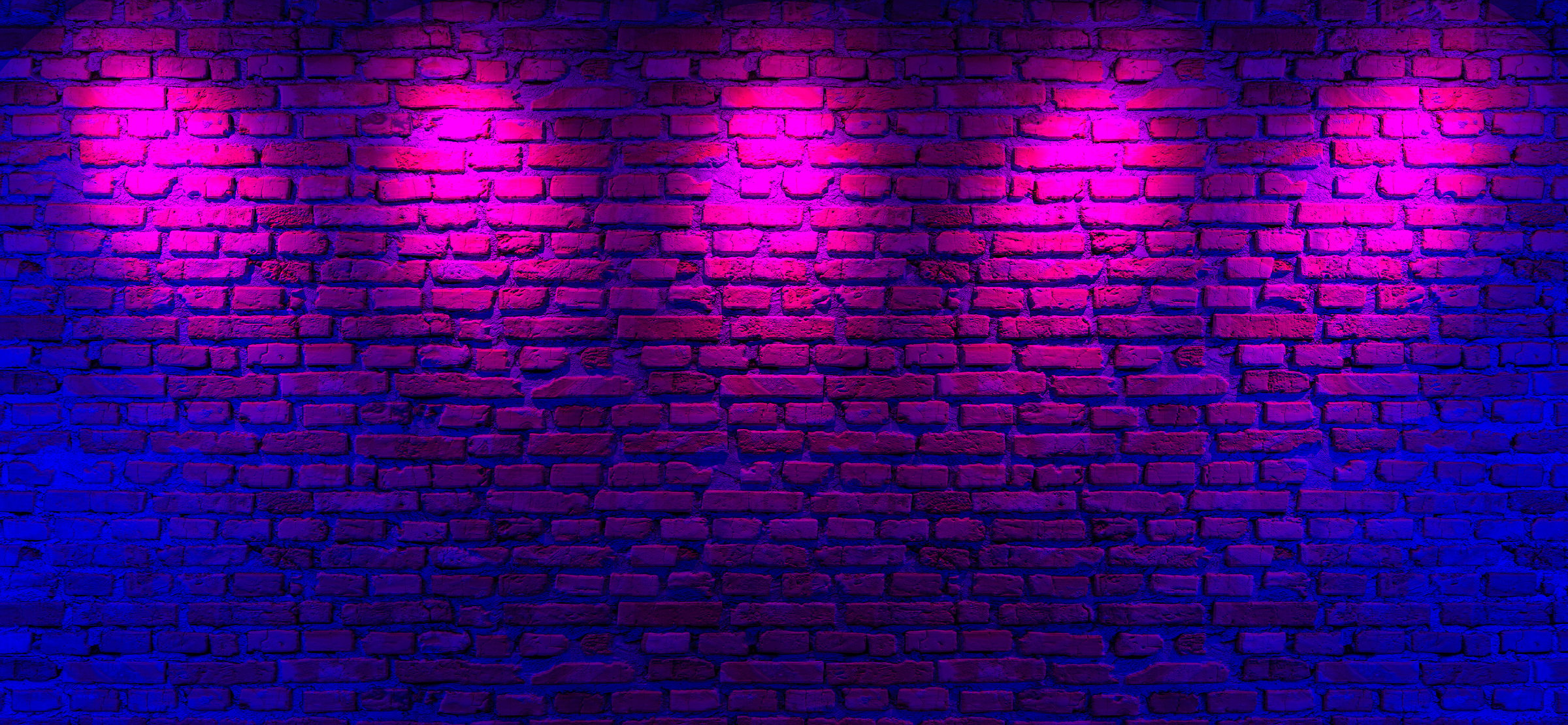 Brick Wall with Neon Lights